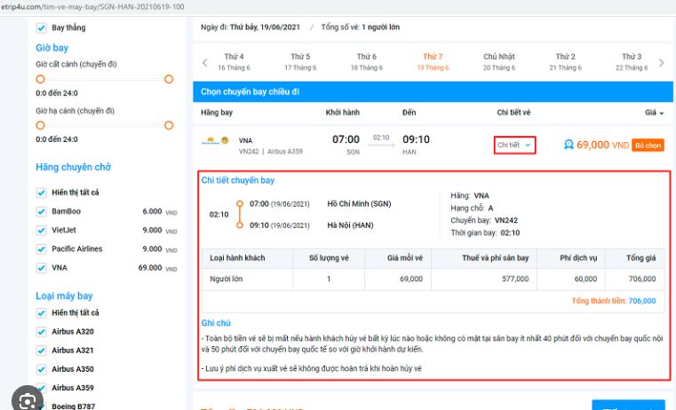 Cách Xem Hạng Vé Máy Bay Vietnam Airlines Trên Trang Web