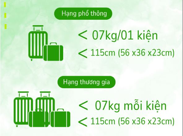 Quy định về hành lý xách tay Bamboo Airways 2024